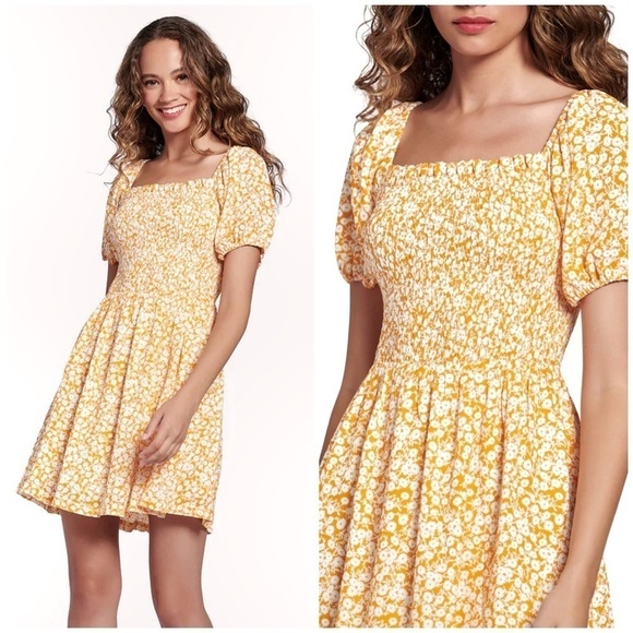 Lost + Wander Tangerine Dream Floral Print Mini Dress Size L - Picture 1 of 10